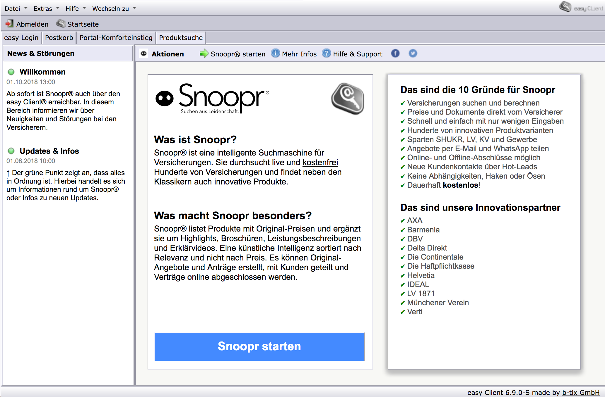 Snoopr® im easy Client®